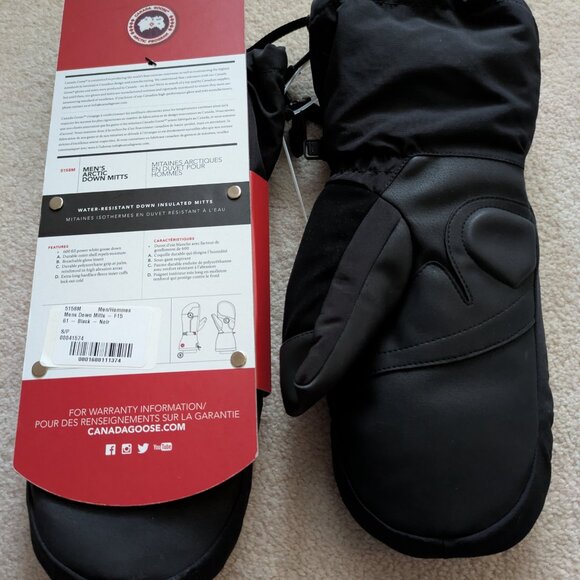 Canada Goose Black Arctic Down Mitts, Small - Picture 4 of 7